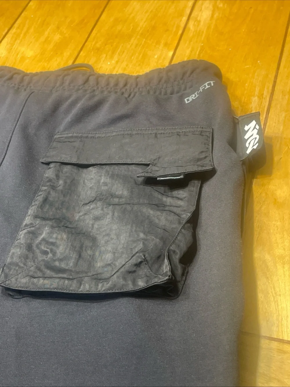 Air Jordan Dri Fit Zion Fleece Black Performance Joggers with Jumpman Large